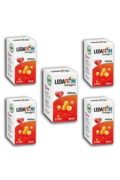LEDAPHARMA Ledafish Omega 3 60 Softjel Kapsül 5 Kutu ürün görseli 1