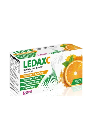 LEDAPHARMA Ledax C Vitamini 1000mg D Vitamini Ve Çinko (30 Şase) ürün görseli 1