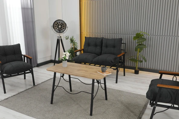 Zigonzi  Rüya, 2+1+1 Bahçe-Balkon Mobilyası, Antrasit - Resim 2