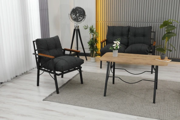 Zigonzi  Rüya, 2+1+1 Bahçe-Balkon Mobilyası, Antrasit - Resim 3