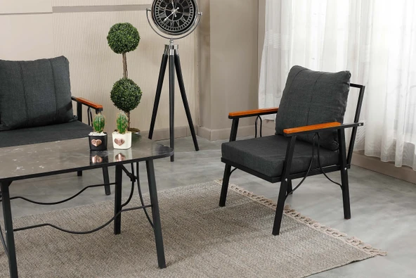 Zigonzi  Rüya, 2+1+1 Bahçe-Balkon Mobilyası, Antrasit - Resim 2