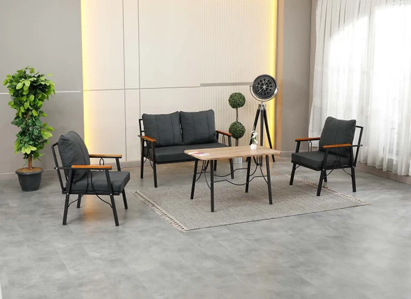 Zigonzi  Rüya, 2+1+1 Bahçe-Balkon Mobilyası, Antrasit ürün görseli 1