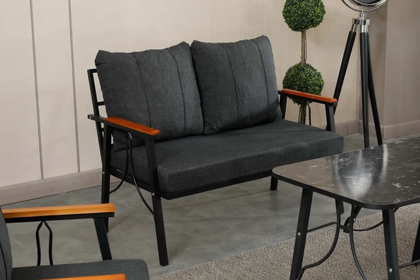 Zigonzi  Rüya, 2+1+1 Bahçe-Balkon Mobilyası, Antrasit - Resim 3