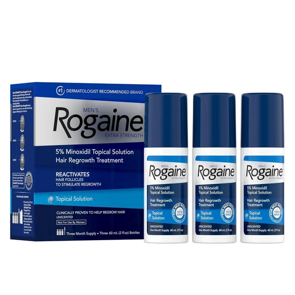 Rogaine Men's Extra Strength 5% Minoxidil Topical Solution for Thin Hair 60 ml ürün görseli 1