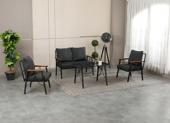 Zigonzi  Rüya, 2+1+1 Bahçe-Balkon Mobilyası, Antrasit ürün görseli 1