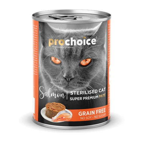 Prochoice Yetişkin Kediler İçin, Tahılsız, Somon Balıklı Ezme Konserve 12x400 gr ürün görseli 1