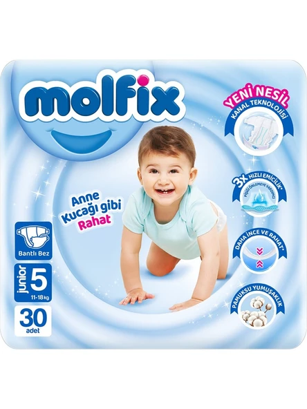 Molfix 5 Numara Junior 30'lu Bebek Bezi ürün görseli 1