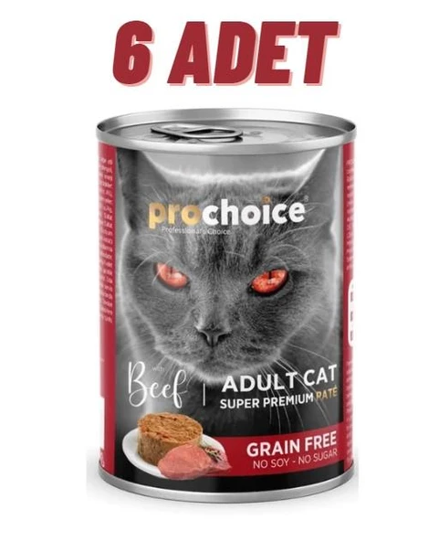 ProChoice Adult Cat Beef Pate Kedi Konservesi 6x400 gr ürün görseli 1