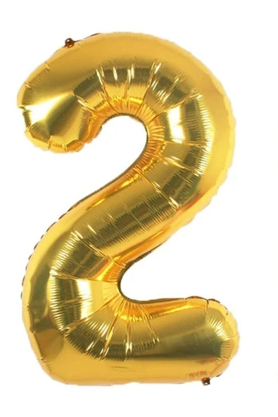MSDA Folyo Balon 2 Rakamı Helyum Balon 90 Cm Gold Renk - 2 Yaş Balonu - 2 Yaş Balon -2 Rakam Balon ürün görseli 1