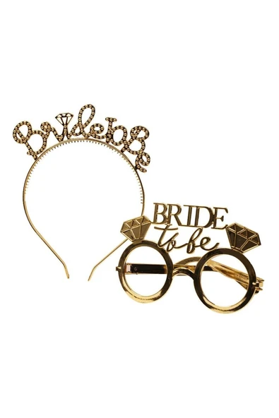 MSDA Bride To Be Taç Gözlük Set Gold ürün görseli 1