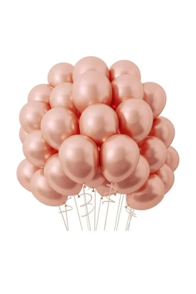 MSDA 15 Adet Metalik Rose Balon - Doğum Günü Konsepti - Parti Malzemeleri - Bride To Be Malzemeleri ürün görseli 1