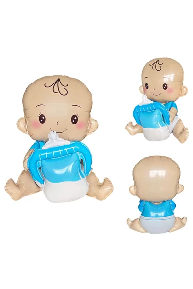 MSDA Pembe ve Mavi Biberon Şeklinde Folyo Balon - Bebek Doğum ve Baby Shower Süslemesi ürün görseli 1