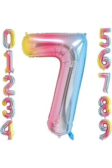 MSDA 7 Yaş Renkli Folyo Balon 34 İnç (76-82 cm) ürün görseli 1