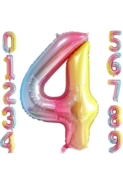 MSDA 4 Yaş Renkli Folyo Balon 34 İnç (76-82 cm) ürün görseli 1