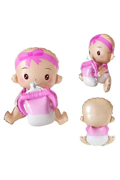 MSDA Pembe ve Mavi Biberon Şeklinde Folyo Balon - Bebek Doğum ve Baby Shower Süslemesi ürün görseli 1