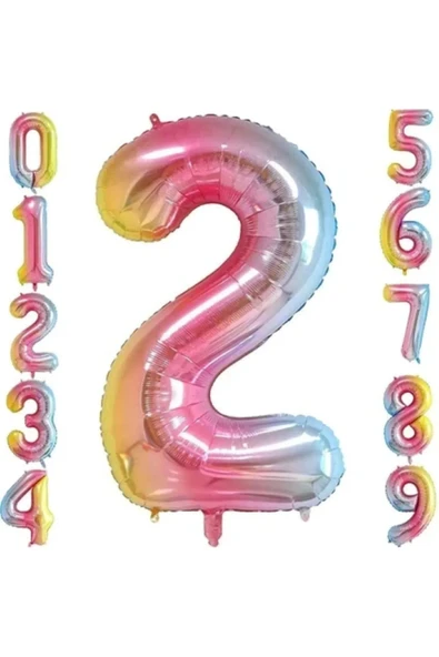MSDA 2 Yaş Renkli Folyo Balon 34 İnç (76-82 cm) ürün görseli 1