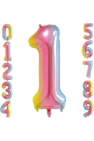 MSDA 1 Yaş Renkli Folyo Balon 34 İnç (76-82 cm) ürün görseli 1