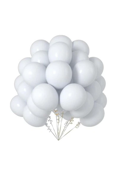 MSDA 15 Adet Pastel Beyaz Balon - Doğum Günü Konsepti - Parti Malzemeleri - Bride To Be Malzemeleri ürün görseli 1