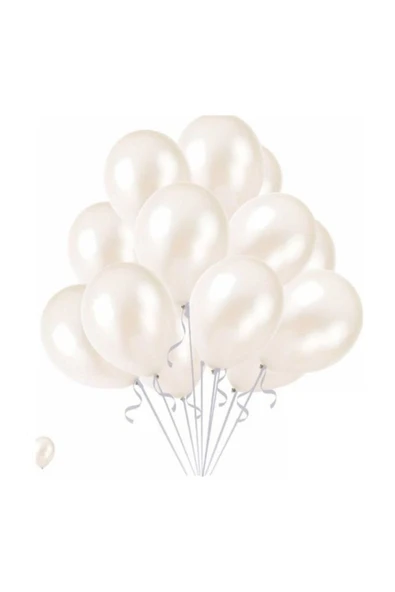 MSDA Beyaz Metalik Balon 10'lu ürün görseli 1