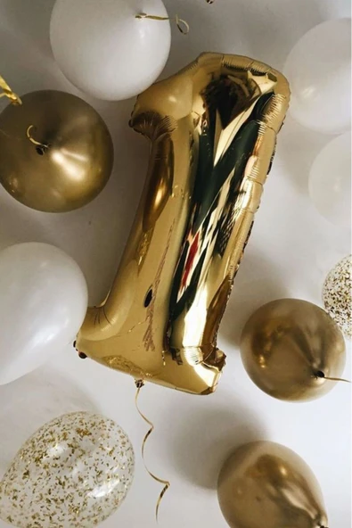 MSDA 1 Yaş Balon Seti Gold Beyaz Şeffaf ürün görseli 1