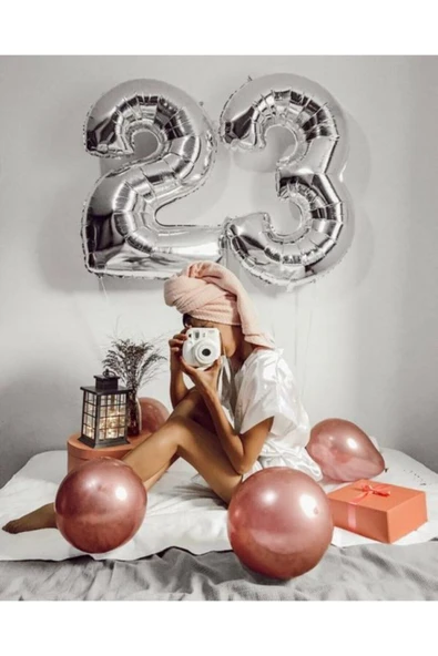 MSDA 23 Yaş Gümüş Folyo Balon ürün görseli 1