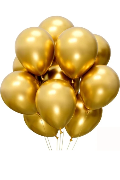 MSDA Balon Parlak Metalik Helyum Balon 10 Adet Gold Renk ürün görseli 1