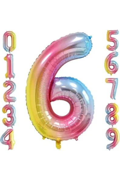 MSDA 6 Yaş Renkli Folyo Balon 34 İnç (76-82 cm) ürün görseli 1