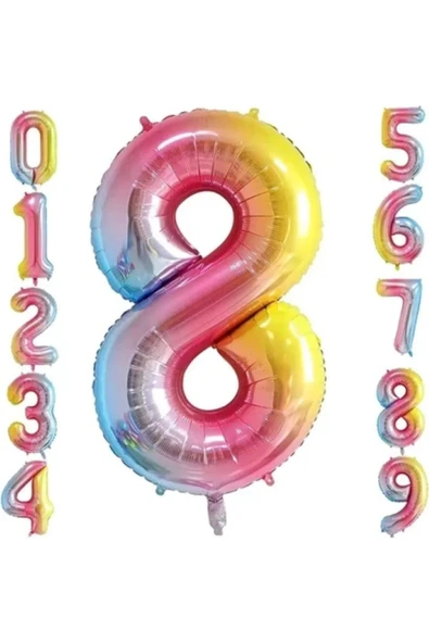 MSDA 8 Yaş Renkli Folyo Balon 34 İnç (76-82 cm) ürün görseli 1