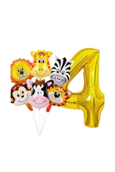MSDA 4 YAŞ SAFARİ KAFALAR FOLYO BALON SETİ ürün görseli 1