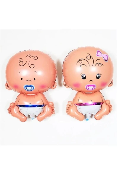 MSDA Cinsiyet Belirleme Partisi Kız Mı Erkek Mi Boy Or Girl Mavi Erkek Bebek ve Pembe Kız Bebek Balon ürün görseli 1