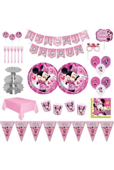 MSDA Minnie Mouse Doğum Günü Parti Seti 24 Kişilik ürün görseli 1