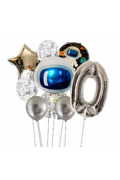 MSDA Uzay Galaksi Astronot Kozmik 0 Yaş Balon Set Uzay Astronot Konsept Doğum Günü Set ürün görseli 1