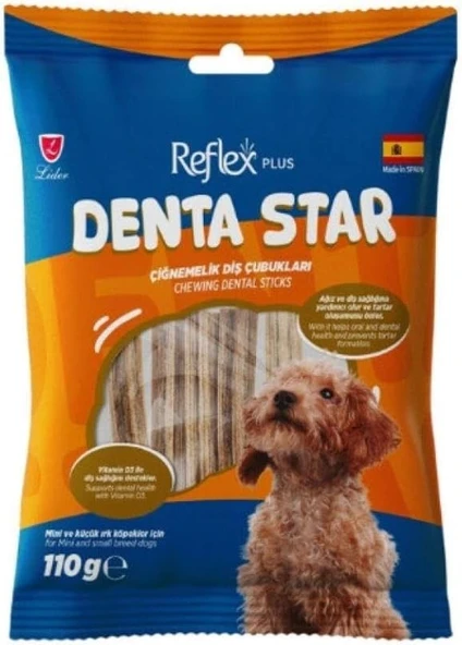 Reflex Plus Denta Star Çiğnemelik Diş Çubukları Küçük Irk Yetişkin Köpek Ödül Maması 1 Adet 110 Gr ürün görseli 1