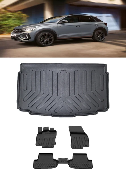 Sahler Volkswagen T-Roc 2019 ve Sonrası 4.5D Paspas 3D Rizline ALT Bagaj Havuzu ürün görseli 1