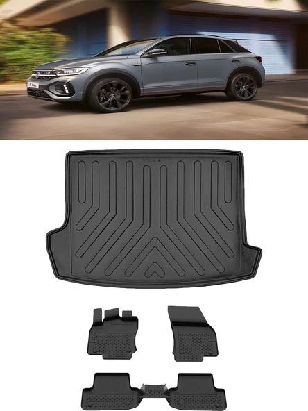 Sahler Volkswagen T-Roc 2019 ve Sonrası 4.5D Paspas 3D Rizline ÜST Bagaj Havuzu ürün görseli 1