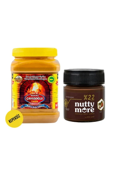 Bozkırlı Çavuşoğlu Kepeksiz Tahin 930 gr & Nutty More %22 Kakaolu Fındık Ezmesi 200 gr ürün görseli 1