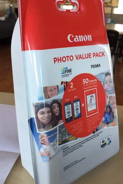 Pg-46 Cl-56 Multipack 2'li Mürekkep Kartuş 50 Adet 10x15 ürün görseli 1