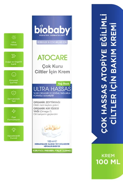 Biobaby Kuru Ve Çok Kuru Ciltler Için Krem 100 ml ürün görseli 1