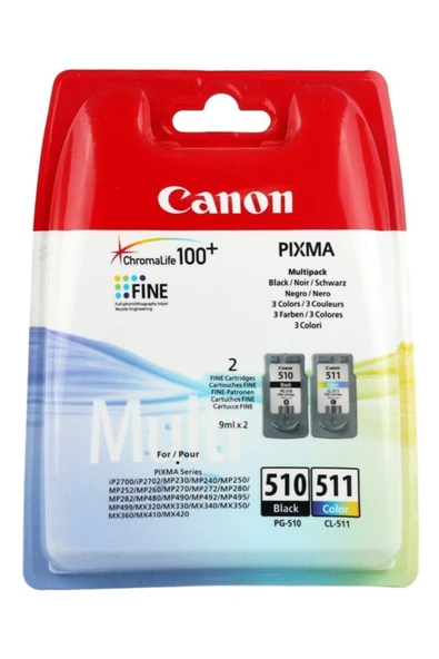 Pg-510bk + Cl-511 Kartuş (2'li Paket) (mp240-250-490-492-495-499) ürün görseli 1