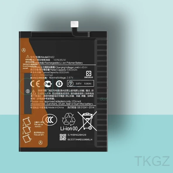 Tkgz - Xiaomi POCO M3 - BN62 - Batarya Pil Orijinal Sıfır ürün görseli 1