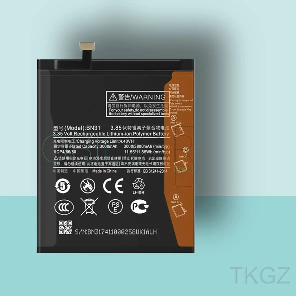 Tkgz - Xiaomi MİA1 - BN31 - Batarya Pil Orijinal Sıfır ürün görseli 1
