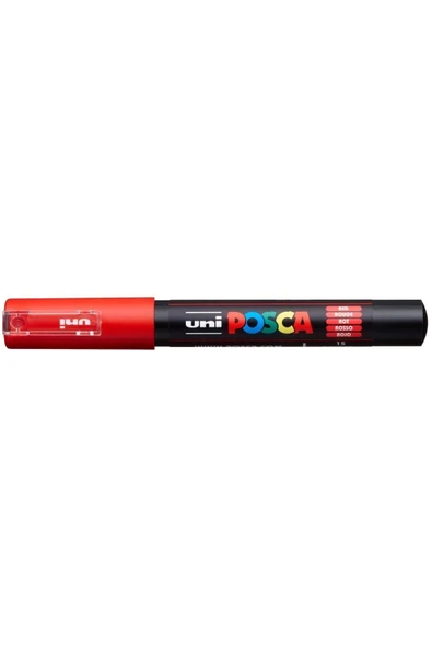 Uni Posca 0.7 Su Bazlı Poster Markörü Kırmızı Pc-1M ürün görseli 1