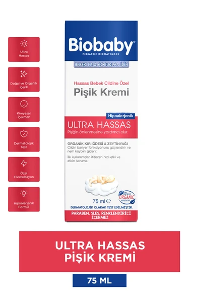 Biobaby Bebek Pişik Kremi %40 Çinko 75 gr ürün görseli 1