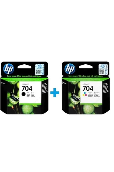 Cn692Ae + Cn693Ae 704 Siyah + Renkli Kartuş Seti / Hp ürün görseli 1