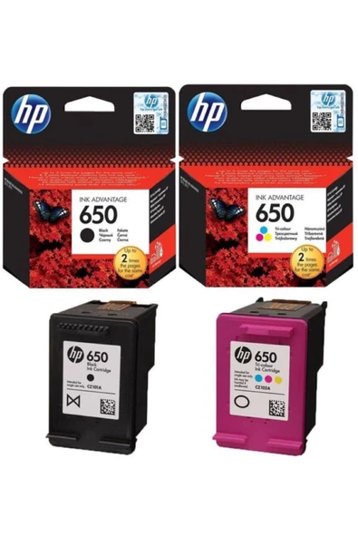 650 SİYAH VE RENKLİ KARTUŞ SETİ (HP CZ101A +HP CZ102A) ürün görseli 1