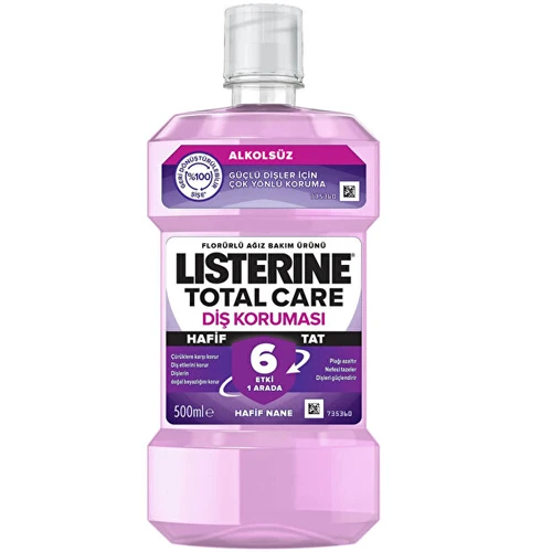 Listerine Total Care Diş Koruması Alkolsüz 500ml Hafif Nane ürün görseli 1