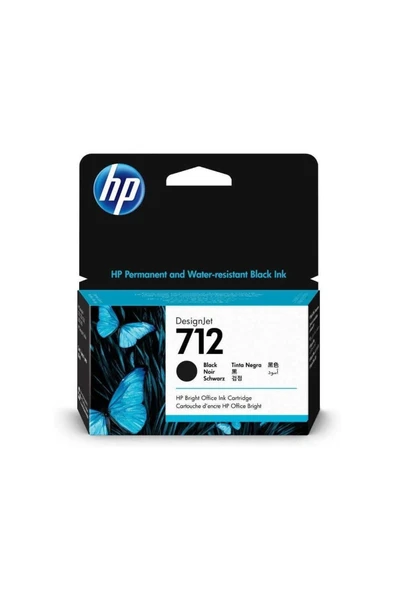 HP 712 (3ed71a) Siyah Kartuş Kutulu Yeni Tarihli ürün görseli 1