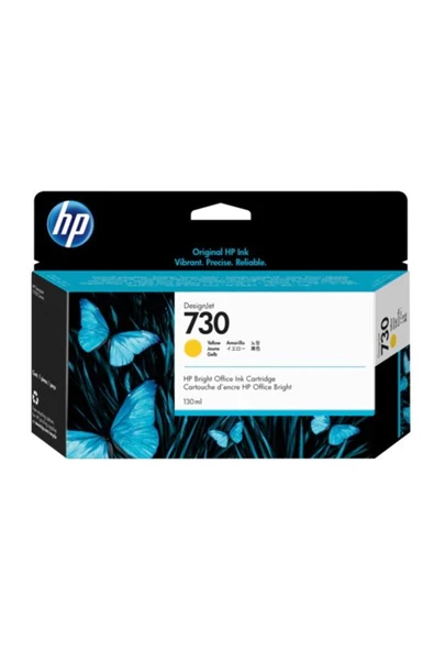 HP P2V64A (730) SARI 130 ML GENIS FORMAT MUREKKEP KARTUSU ürün görseli 1