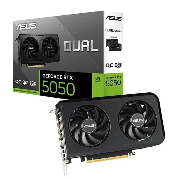 ASUS 8GB DUAL RTX5050-O8G GDDR6 128bit HDMI DP PCIe 5.0 ürün görseli 1