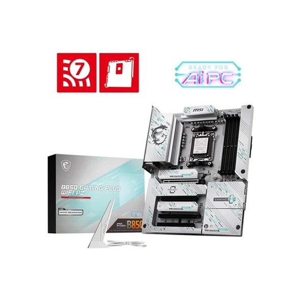 MSI B850 GAMING PLUS WIFI7 PZ DDR5 HDMI-DP PCIE 5.0 AM5 ATX ürün görseli 1